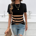Damen Elegantes Strickoberteil mit klassischem Streifenmuster R&B