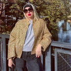 Damen Glamouröse Paillettenjacke mit kurzem Schnitt und eleganten Akzenten R&B