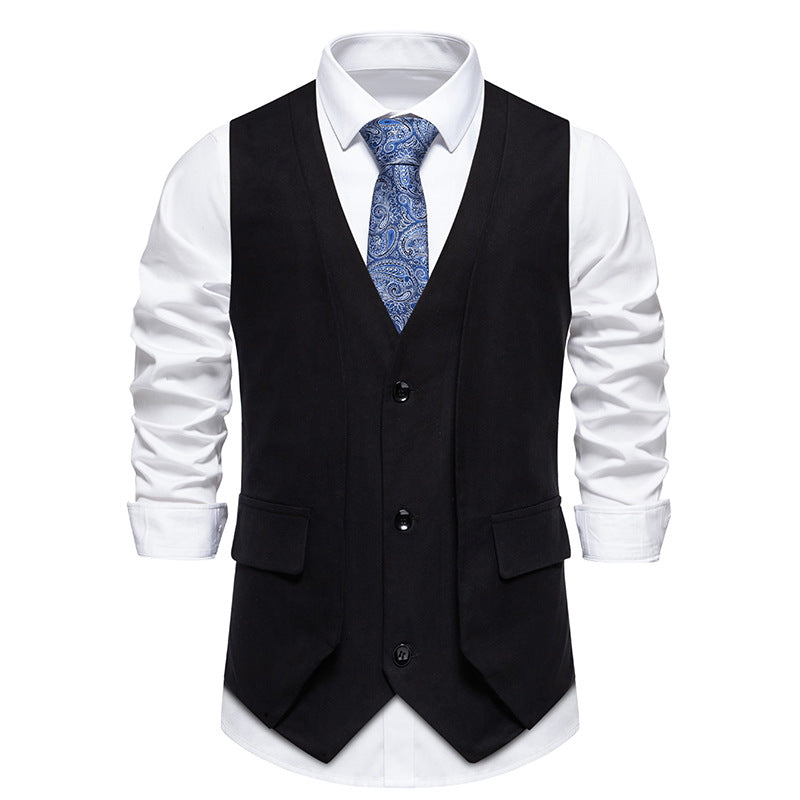 Herren elegante Weste mit schmalem Schnitt und praktischen Taschen R&B
