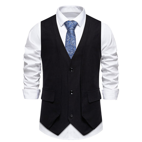 Herren elegante Weste mit schmalem Schnitt und praktischen Taschen R&B