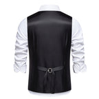 Herren elegante Anzugweste mit kontrastierendem Innenmuster R&B