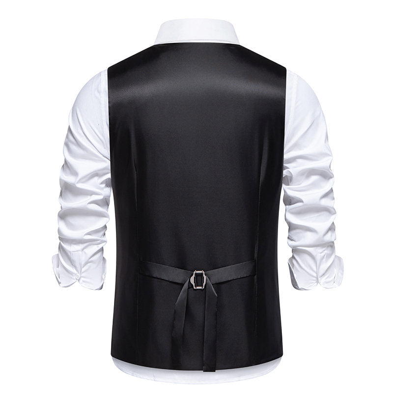 Herren elegante Anzugweste mit kontrastierendem Innenmuster R&B