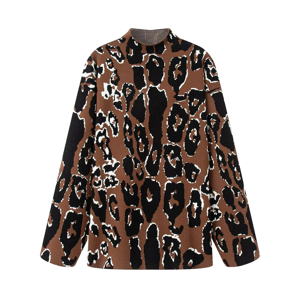 Damen lässiger Animal-Print Pullover R&B