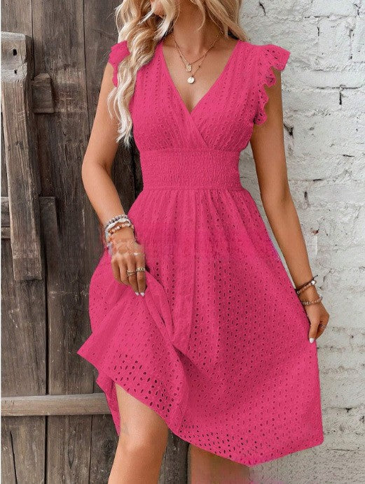 Damen Sommerkleid mit eleganten Spitzenärmeln R&B