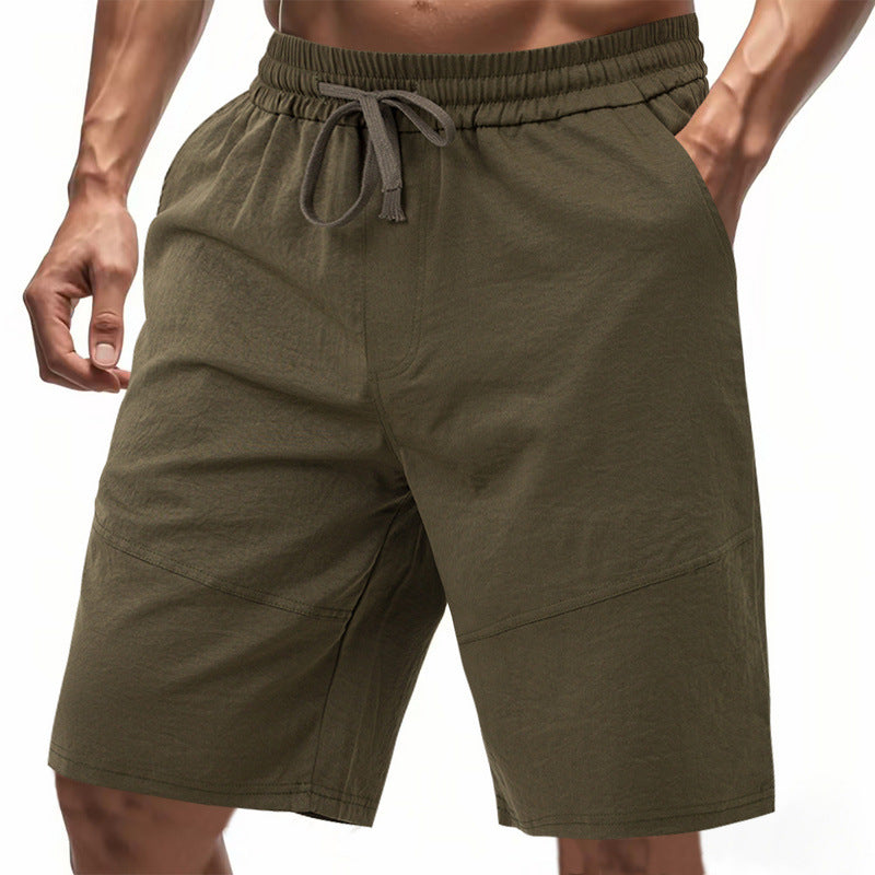Herren nan knielange Leinenmix-Shorts mit elastischem Kordelzugbund und seitlichen Schubtaschen R&B