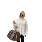 Damen Strickjacke mit weiten Ärmeln und Knopfdetails R&B