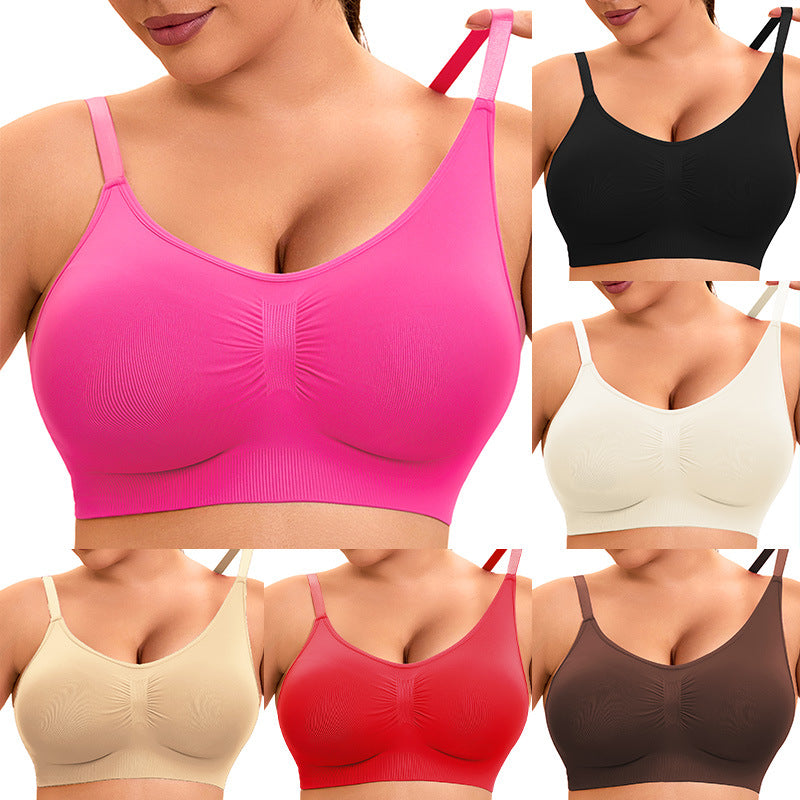 Damen sportlicher Bralette-BH mit nahtloser Passform und elastischem Unterband R&B