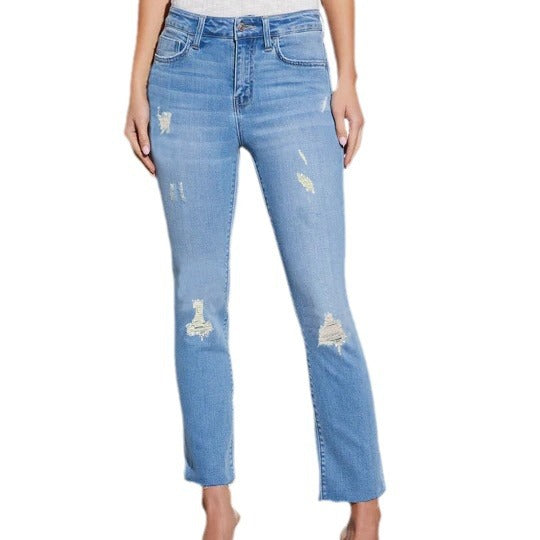 Damen Ripped Jeans mit elegantem Schnitt und modischen Details R&B