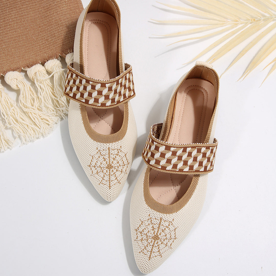 Damen Ballerinas mit elastischem Riemendesign und modischem Tiermuster R&B