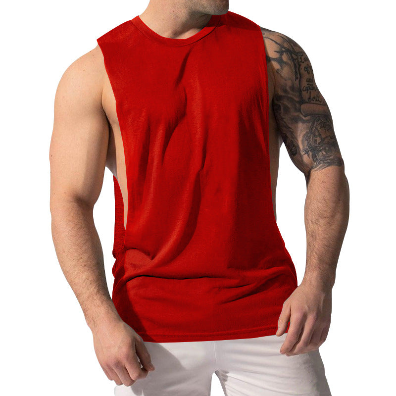 Herren nan Muskelshirt mit extra tiefen Armöffnungen und atmungsaktivem Baumwollmix R&B