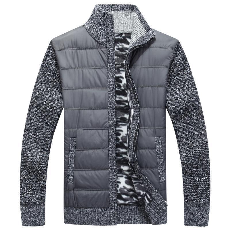 Herren moderne Steppjacke mit Strickärmeln R&B