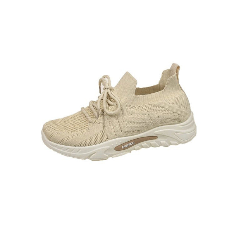 Damen Sportliche Sneakers mit flexibler Strick-Oberfläche und komfortabler Dämpfung R&B