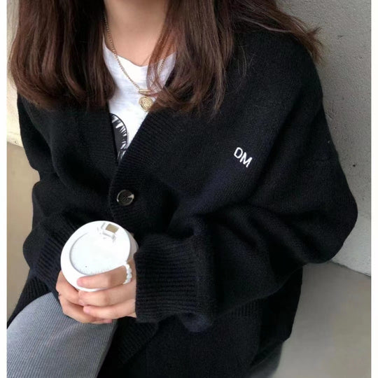 Damen Grob gestrickter Cardigan mit lässigem Schnitt und großen Taschen R&B