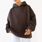 Damen Kuscheliger Oversized Hoodie mit Kängurutasche