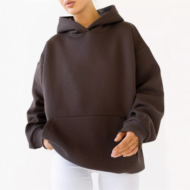 Damen Kuscheliger Oversized Hoodie mit Kängurutasche