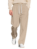 Herren nan locker fallende Strick-Jogginghose mit Zopfmuster und Kordelbund R&B