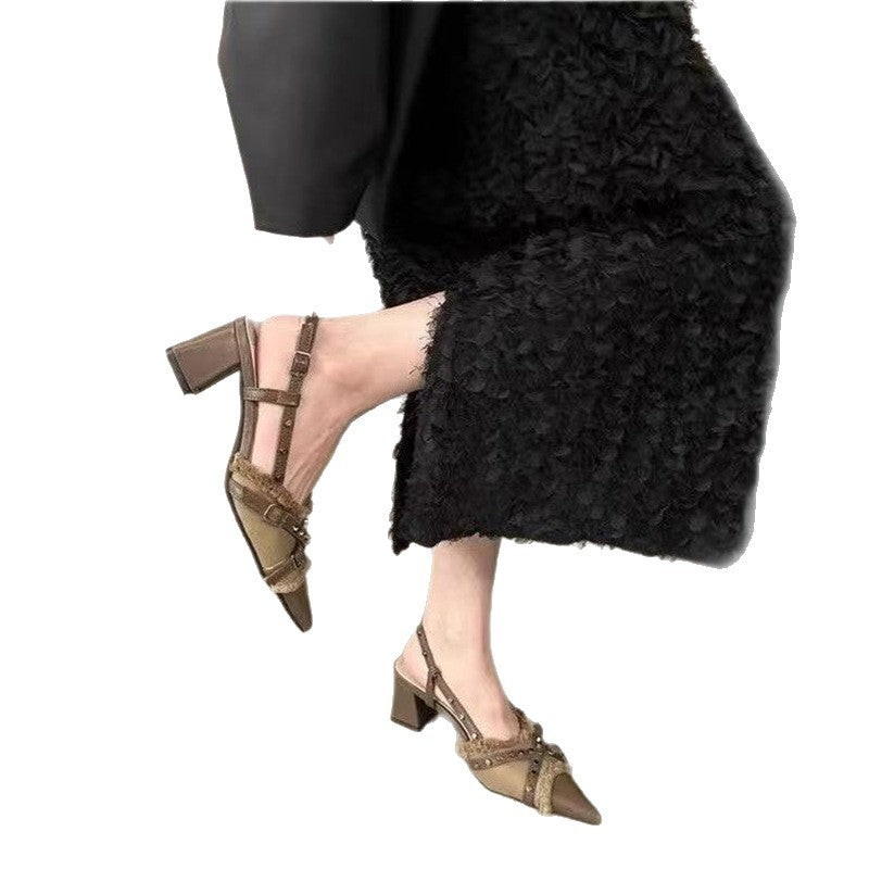 Damen Slingback Pumps mit dekorativen Riemchen und modernem Design R&B
