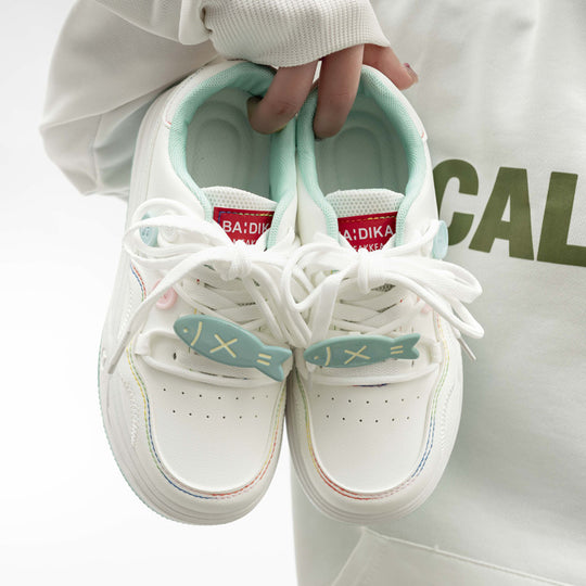 Damen Sneakers mit einzigartigem Fisch-Design und gepolstertem Komfort R&B