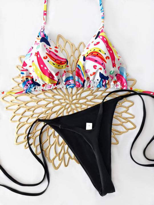 Damen Bikini-Set mit trendigem Animal-Print und modischem Schleifen-Detail R&B