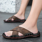 Herren Komfortable und modische Ledersandalen mit verstellbarem Riemensystem R&B