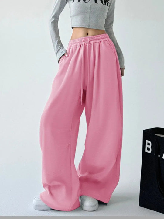 Damen Bequeme weite Jogginghose mit elastischem Bund und praktischen Taschen R&B