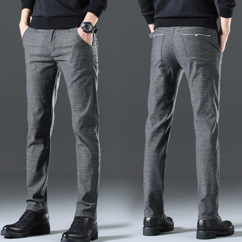 Herren moderne Chinohose mit elastischem Bund und seitlichen Taschen R&B