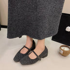 Damen elegante Ballerinas mit verstellbarem Riemen und komfortablem Fußbett R&B