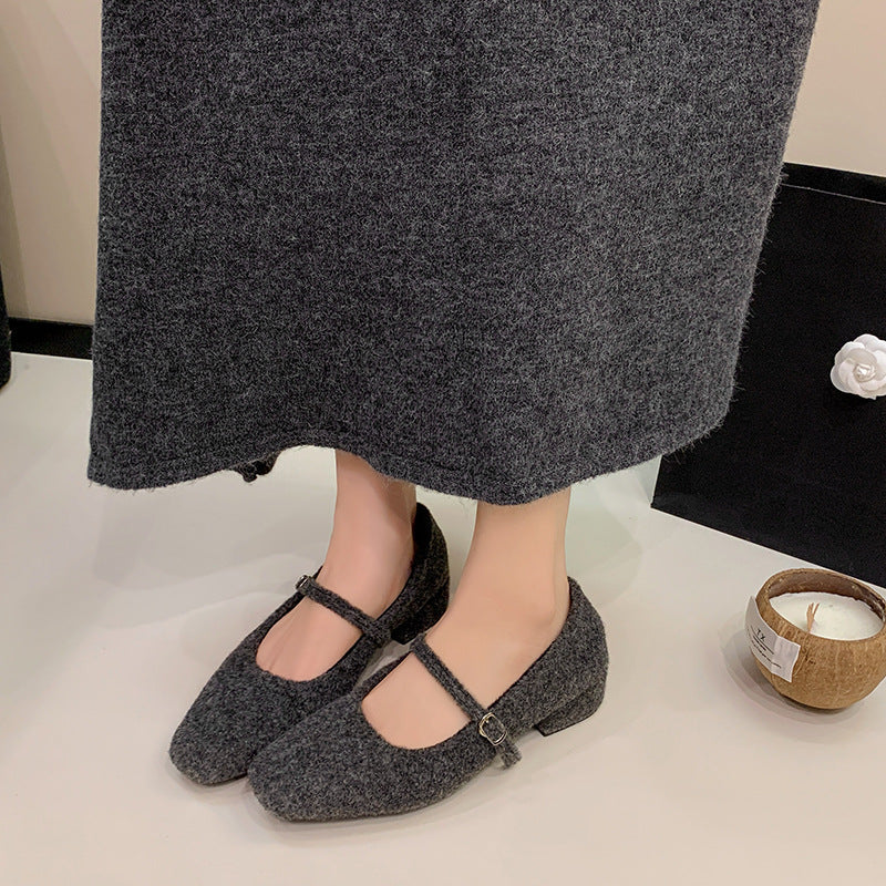 Damen elegante Ballerinas mit verstellbarem Riemen und komfortablem Fußbett R&B