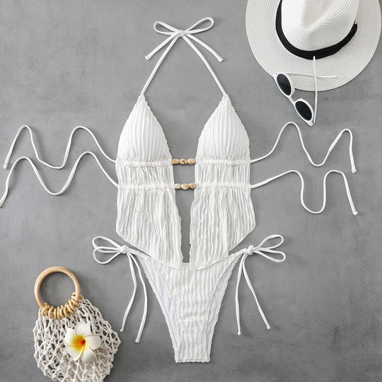 Damen Hochwertiger Ripp-Bikini mit verstellbaren Trägern R&B