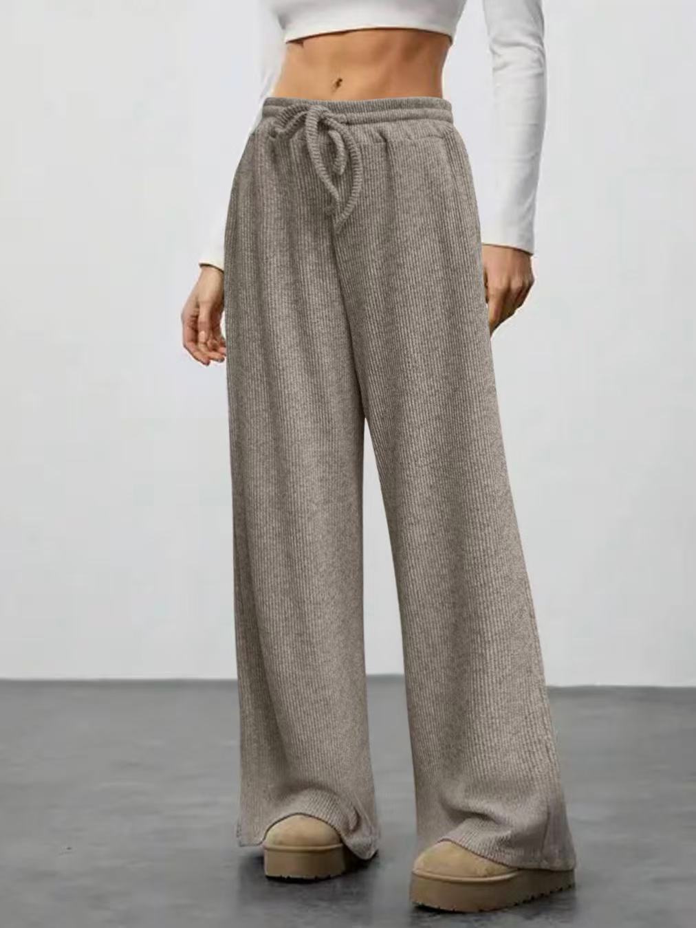 Damen Weit geschnittene Strickhose mit elastischem Bund R&B
