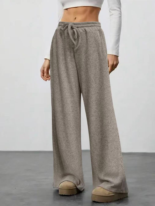 Damen Weit geschnittene Strickhose mit elastischem Bund R&B