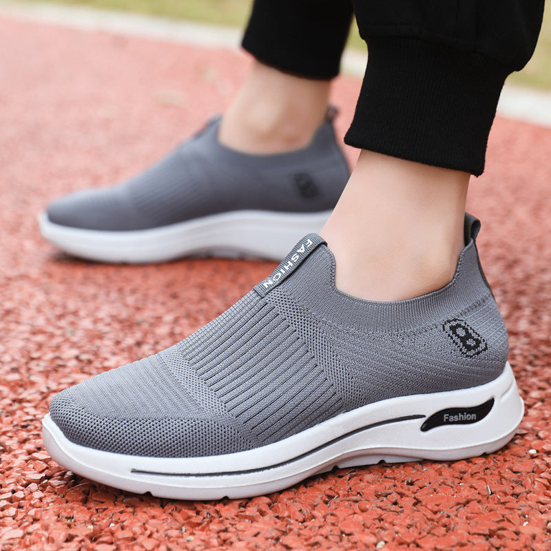 Damen Komfortable Slip-On Sneakers mit atmungsaktivem Strick-Obermaterial R&B