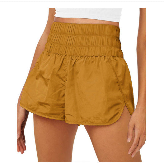 Damen Sportliche Laufshorts mit hohem Taillenbund und elastischem Bündchen R&B