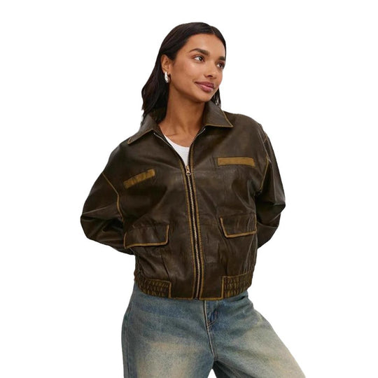 Damen modische jacke mit praktischen Taschen und elastischem Saum R&B