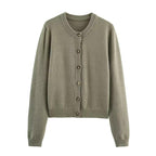 Damen weicher Strickcardigan mit Knopfverschluss und eleganten Rippabschlüssen R&B