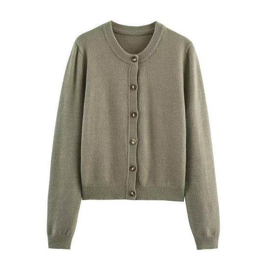 Damen weicher Strickcardigan mit Knopfverschluss und eleganten Rippabschlüssen R&B