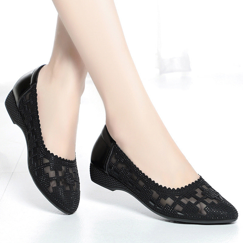 Damen Elegante Ballerinas mit modischem Cut-Out-Design und funkelnden Strassdetails R&B