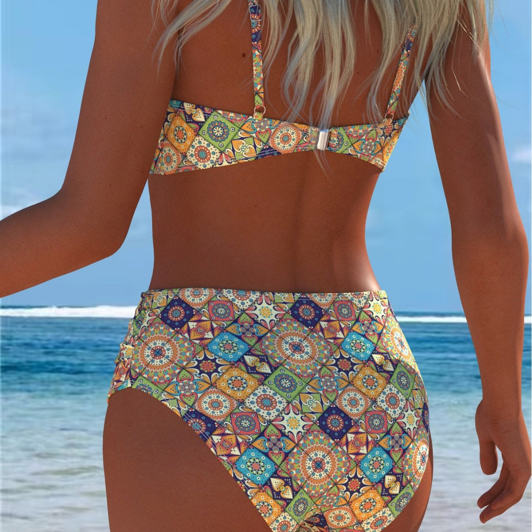 Damen Bikini-Set mit elegantem Balconette-Oberteil und hoch geschnittenen Badeshorts R&B