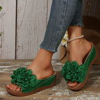 Damen Wedge-Sandalen mit floralem Dekor R&B