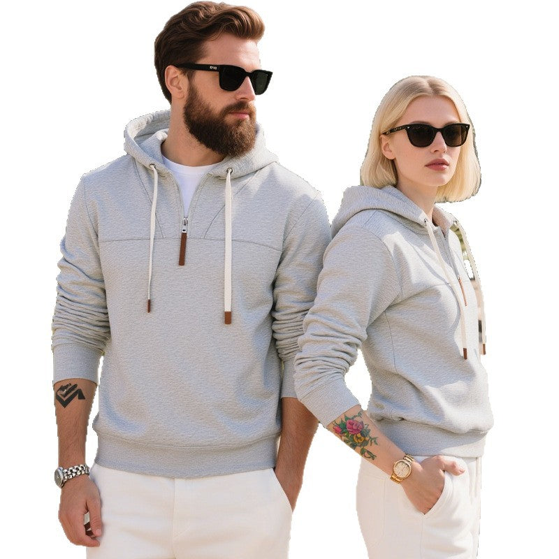 Herren modischer Kapuzenpullover mit strukturiertem GewR&Be und praktischen Reißverschlussdetails R&B