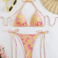 Damen Triangel-Bikini mit lR&Bhaftem floralem Muster und verstellbaren BindR&Bändern R&B