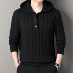Herren Kapuzenpullover mit strukturierter Strickoptik