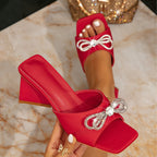 Damen Modische Sandalen mit zierlichem Schleifendetail R&B