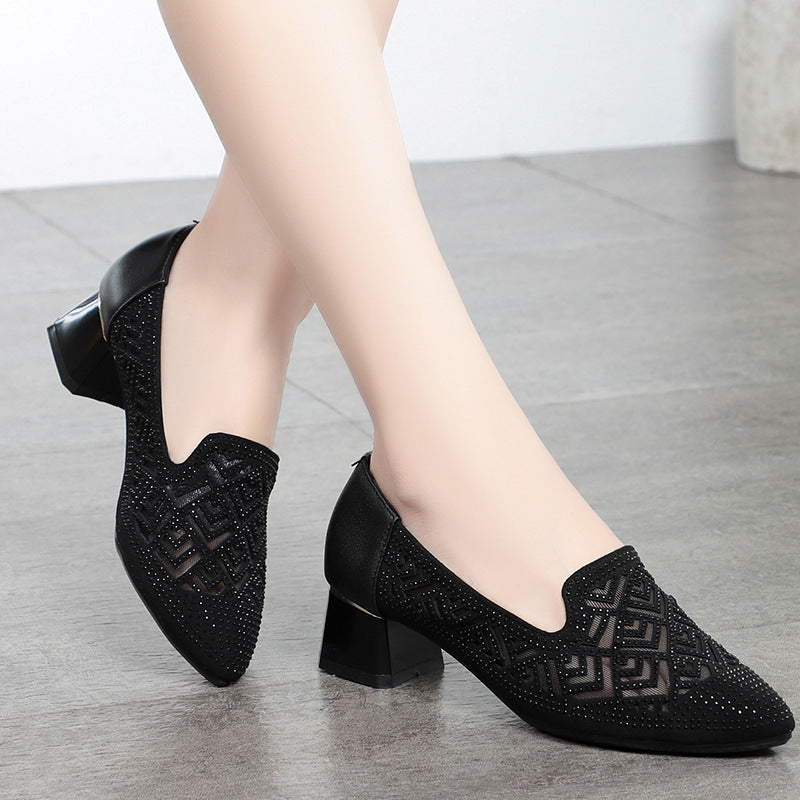 Damen Elegante Pumps mit modischem Strukturdesign und funkelnden Strassverzierungen R&B