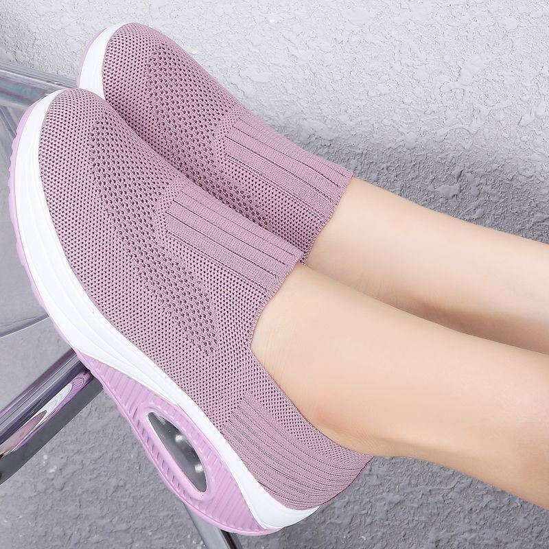 Damen leichtgewichtige Slip-On Sneakers mit atmungsaktiver Mesh-Oberfläche R&B