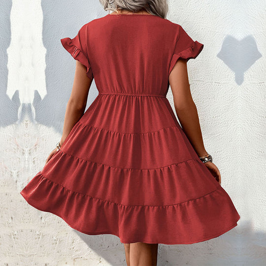 Damen Wickelkleid mit Rüschendetails R&B