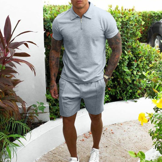 Herren Poloshirt und Shorts Set R&B