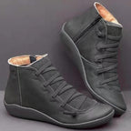 Damen Sneaker-Boots aus geschmeidigem Leder mit innovativem Schnür- und Reißverschlussdesign R&B