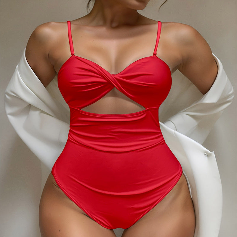 Damen Einteiliger Badeanzug mit raffiniertem Cut-Out-Design R&B