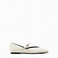 Damen Elegante Slip-On Ballerinas mit verstellbarem Riemen und hochwertiger Oberflächenstruktur R&B